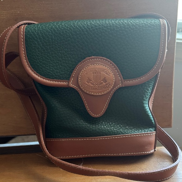 Michael Stevens Handbags - Green and Brown Leather Small Michael Stevens Leather Crossbody Bag
